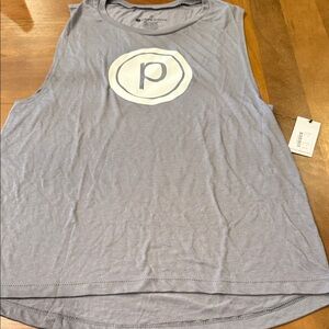 Pure Barre Lavender-Gray Logo Muscle Tank